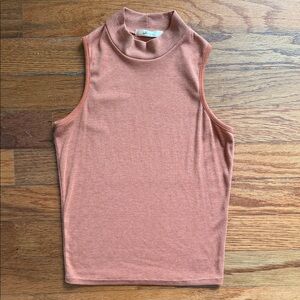 Glaze Sleeveless Mock Neck Top in Warm Orange